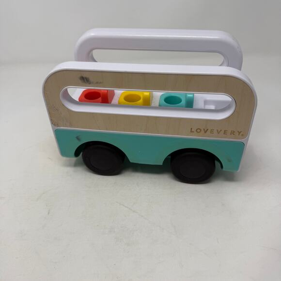 Lovevery Wooden Plastic Wheel Around Town Bus - No Peg People - Picture 3 of 5